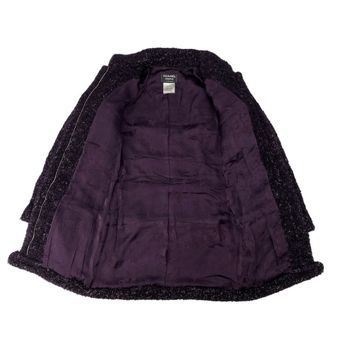 CHANEL KNIT JACKET COAT PURPLE ALPACA 38 P49 RTW 90307032 - PURPOSE