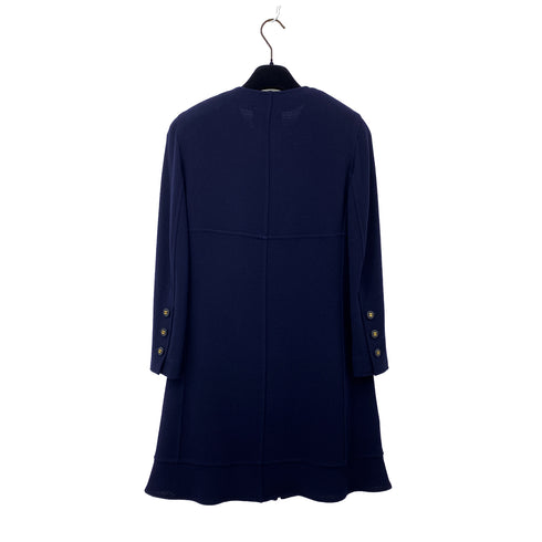 CHANEL VINTAGE COCO BUTTON LONG COAT NAVY WOOL 38 94A RTW 90307036 - PURPOSE