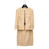 CHANEL VINTAGE COCO BUTTON JACKET SKIRT SET BEIGE TWEED 38 95C RTW 90307037 - PURPOSE
