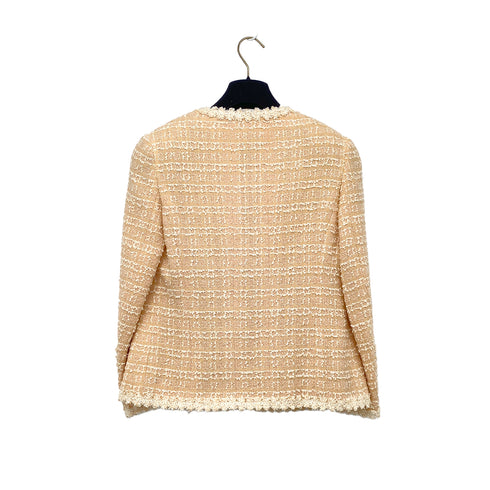 CHANEL VINTAGE COCO BUTTON JACKET SKIRT SET BEIGE TWEED 38 95C RTW 90307037 - PURPOSE