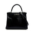 HERMES KELLY 28 RETOURNE BLACK BOXCALF HAND SHOULDER BAG □G PHW 90307205 - PURPOSE