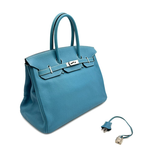 HERMES BIRKIN 35 BLUE JEAN TOGO HAND BAG □I PHW 90307206 - PURPOSE