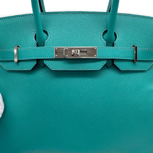 HERMES BIRKIN 30 BLUE PAON VEAU EPSOM HAND BAG 2016 X PALLADIUM HARDWARE 90307207