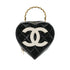 CHANEL VINTAGE MATELASSE HEART VANITY HAND BAG BLACK WHITE ENAMEL 90307208 - PURPOSE