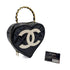CHANEL VINTAGE MATELASSE HEART VANITY HAND BAG BLACK WHITE ENAMEL 90307208 - PURPOSE