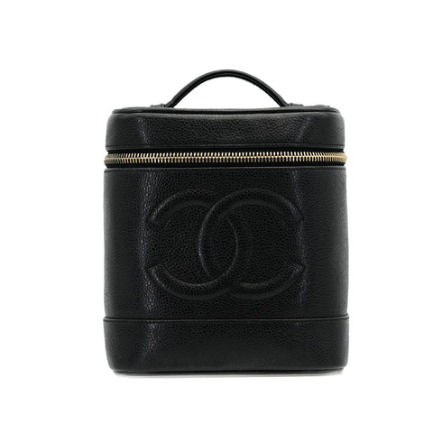 CHANEL VINTAGE VANITY HAND BAG BLACK CAVIAR SKIN 90307210 - PURPOSE