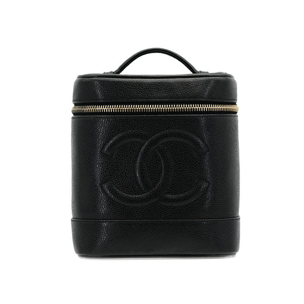CHANEL VINTAGE VANITY HAND BAG BLACK CAVIAR SKIN 90307210 - PURPOSE