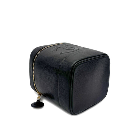 CHANEL VINTAGE VANITY HAND BAG BLACK CAVIAR SKIN 90307210 - PURPOSE