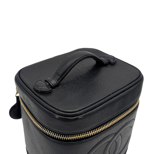 CHANEL VINTAGE VANITY HAND BAG BLACK CAVIAR SKIN 90307210 - PURPOSE