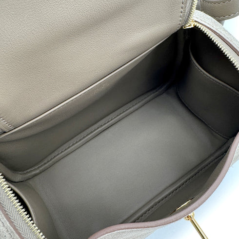 HERMES LINDY MINI 20 ETOUPE GRIS CAILLOU VEAU SWIFT GRIZZLY SHOULDER BAG W GHW 90307211