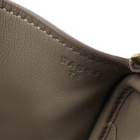 HERMES LINDY MINI 20 ETOUPE GRIS CAILLOU VEAU SWIFT GRIZZLY SHOULDER BAG W GHW 90307211