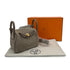 HERMES LINDY MINI 20 ETOUPE GRIS CAILLOU VEAU SWIFT GRIZZLY SHOULDER BAG W GHW 90307211