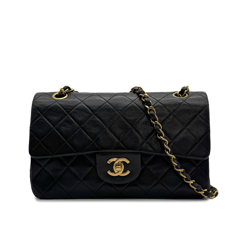 CHANEL VINTAGE CLASSIC FLAP SMALL CHAIN SHOULDER BAG BLACK LAMB SKIN 90307213 - PURPOSE