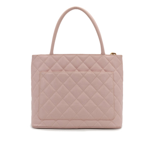 CHANEL VINTAGE MEDALLION TOTE BAG PINK CAVIAR SKIN 90307215 - PURPOSE