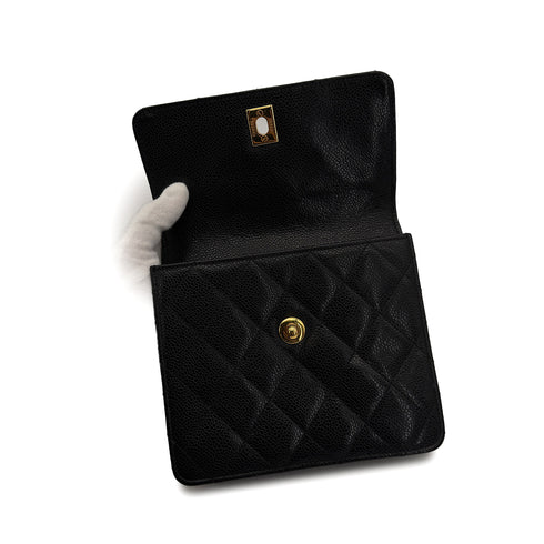 CHANEL VINTAGE MATELASSE CHAIN SHOULDER BAG BLACK CAVIAR SKIN 90307216 - PURPOSE