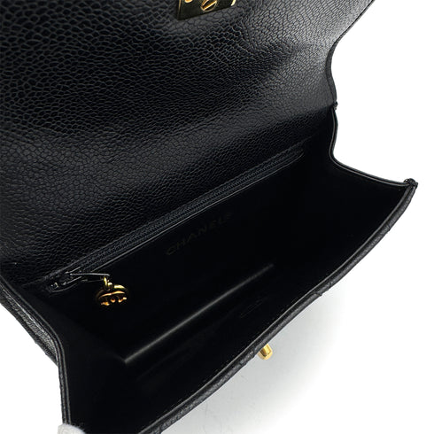 CHANEL VINTAGE MATELASSE CHAIN SHOULDER BAG BLACK CAVIAR SKIN 90307216 - PURPOSE