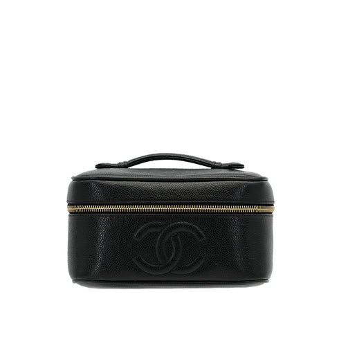 CHANEL VINTAGE VANITY HAND BAG BLACK CAVIAR SKIN 90307217 - PURPOSE