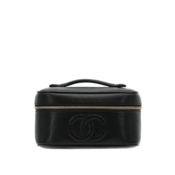 CHANEL VINTAGE VANITY HAND BAG BLACK CAVIAR SKIN 90307217 - PURPOSE