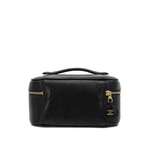 CHANEL VINTAGE VANITY HAND BAG BLACK CAVIAR SKIN 90307217 - PURPOSE