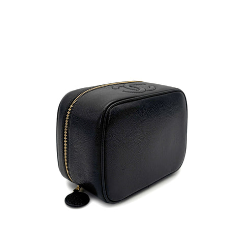 CHANEL VINTAGE VANITY HAND BAG BLACK CAVIAR SKIN 90307217 - PURPOSE