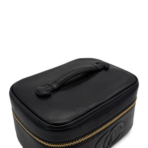 CHANEL VINTAGE VANITY HAND BAG BLACK CAVIAR SKIN 90307217 - PURPOSE