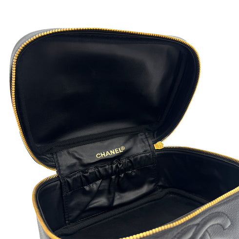 CHANEL VINTAGE VANITY HAND BAG BLACK CAVIAR SKIN 90307217 - PURPOSE