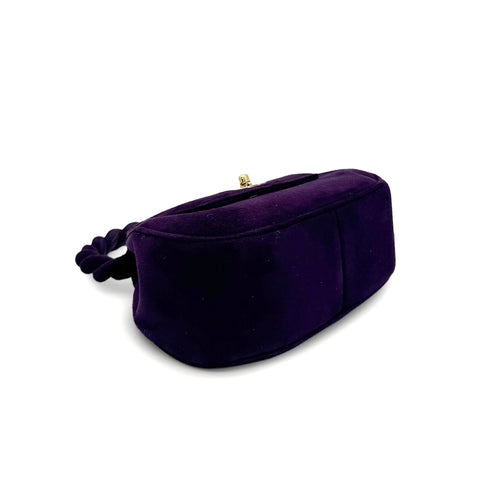 CHANEL VINTAGE TURN LOCK HAND BAG PURPLE SUEDE 90307218 - PURPOSE