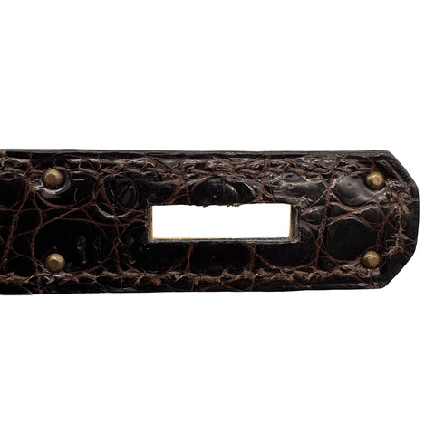 HERMES KELLY 28 SELLIER COCAON CROCODILE POROSUS HAND SHOULDER BAG 〇Y GHW 90307219 - PURPOSE
