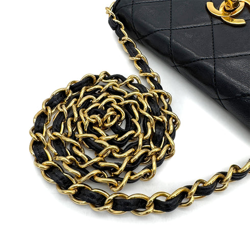 CHANEL VINTAGE MATELASSE OCTAGON CHAIN SHOULDER BAG BLACK LAMB SKIN 90307220 - PURPOSE