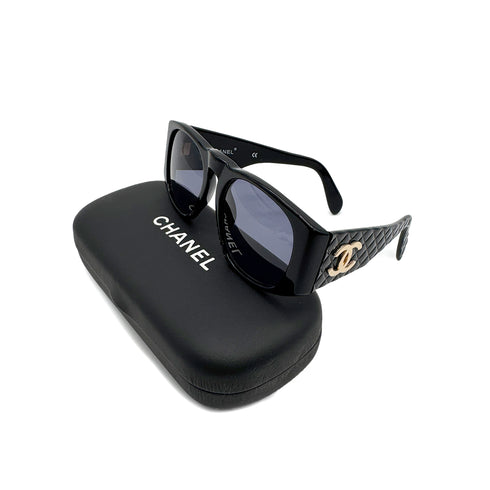CHANEL VINTAGE SUNGLASSES COCOMARK MATELASSE BLACK EYEWEAR 90307359 - PURPOSE