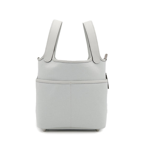 HERMES PICOTIN LOCK 18 PM CARGO POCKET GRIS PLATINE TOILE GOELAND VEAU SWIFT W PHW 90307362 - PURPOSE