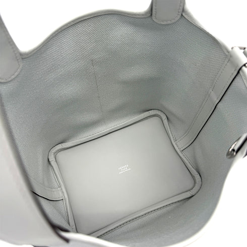 HERMES PICOTIN LOCK 18 PM CARGO POCKET GRIS PLATINE TOILE GOELAND VEAU SWIFT W PHW 90307362 - PURPOSE