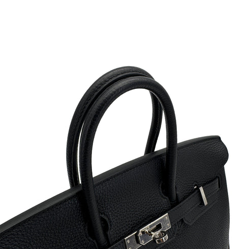 HERMES BIRKIN 25 BLACK TOGO HAND BAG T PHW 90307363 - PURPOSE