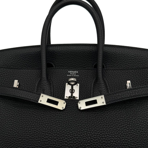 HERMES BIRKIN 25 BLACK TOGO HAND BAG T PHW 90307363 - PURPOSE