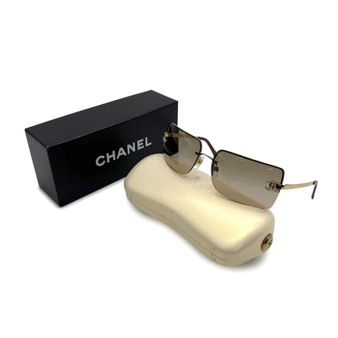 CHANEL SUNGLASSES COCOMARK RHINESTONE BROWN GOLD EYEWEAR 90307367 - PURPOSE