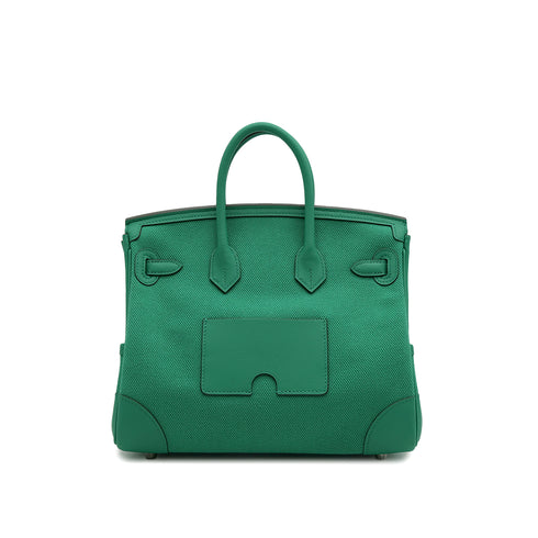 HERMES BIRKIN 25 CARGO VERT VERTIGO VEAU SWIFT TOILE H HAND BAG W PALLADIUM HARDWARE 90307368 - PURPOSE