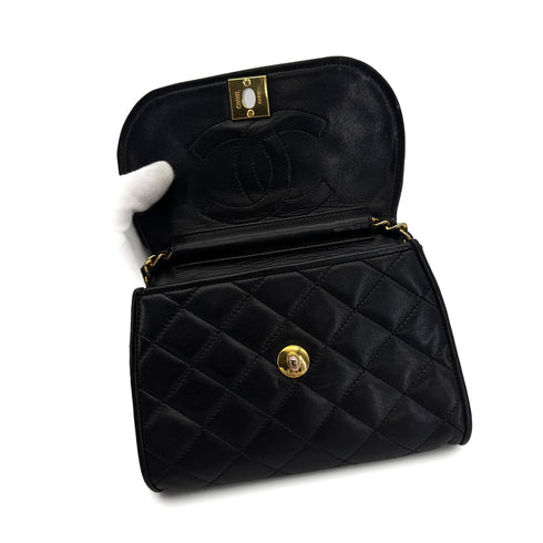 CHANEL VINTAGE PARIS LIMITED EDITION MATELASSE CHAIN SHOULDER BAG BLACK LAMB SKIN 90307372 - PURPOSE