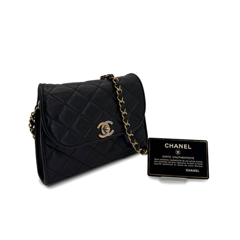CHANEL VINTAGE PARIS LIMITED EDITION MATELASSE CHAIN SHOULDER BAG BLACK LAMB SKIN 90307372 - PURPOSE