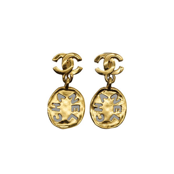 CHANEL VINTAGE EARRINGS COCOMARK LOGO GOLD ACCESSORY 90307377 - PURPOSE