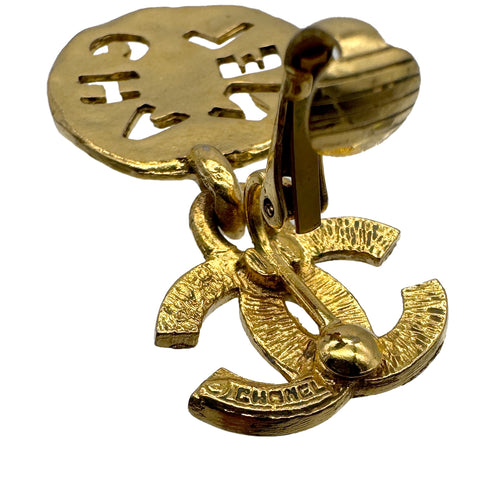 CHANEL VINTAGE EARRINGS COCOMARK LOGO GOLD ACCESSORY 90307377 - PURPOSE