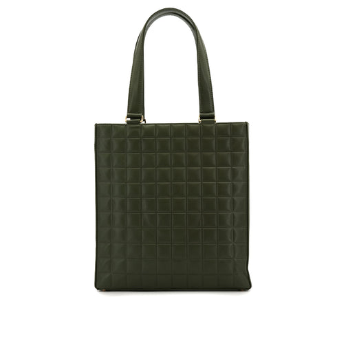 CHANEL VINTAGE COCOMARK CHOCOLATE BAR TOTE BAG KHAKI LAMB SKIN 90307378 - PURPOSE