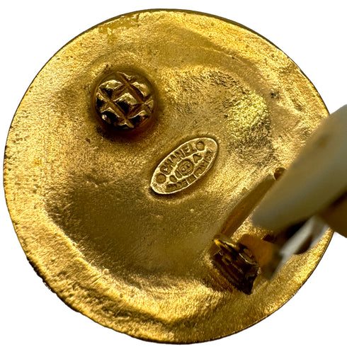 CHANEL VINTAGE EARRINGS ROUND COCOMARK GOLD ACCESSORY 94A 90307379 - PURPOSE