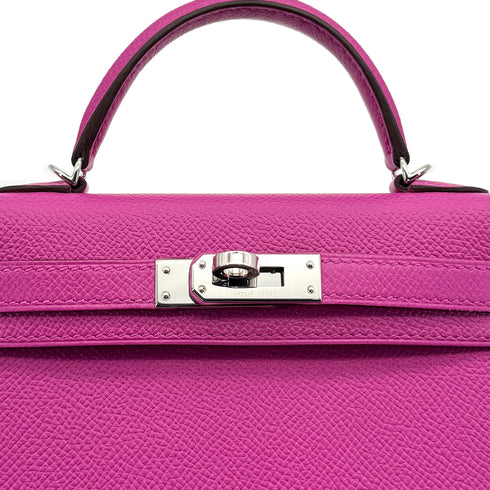 HERMES MINI KELLY 2 SELLIER MAGNOLIA VEAU EPSOM HAND SHOULDER BAG C PALLADIUM HARDWARE 90307382 - PURPOSE