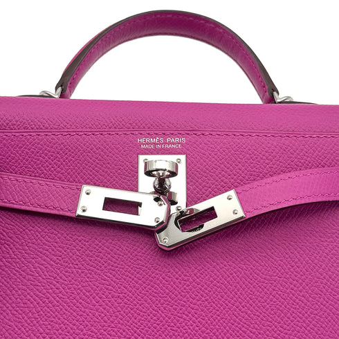 HERMES MINI KELLY 2 SELLIER MAGNOLIA VEAU EPSOM HAND SHOULDER BAG C PALLADIUM HARDWARE 90307382 - PURPOSE