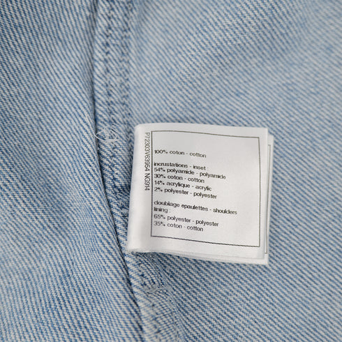 CHANEL COCO BUTTON DENIM TRENCH COAT BLUE GREEN TWEED 38 P72 RTW 90307386 - PURPOSE