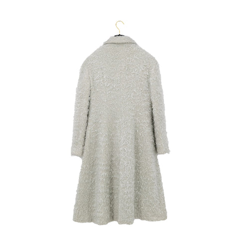 CHANEL VINTAGE LONG FAR COAT ECRU NYLON WOOL 40 00A RTW 90307387 - PURPOSE