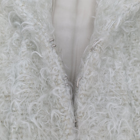 CHANEL VINTAGE LONG FAR COAT ECRU NYLON WOOL 40 00A RTW 90307387 - PURPOSE