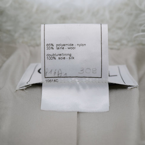CHANEL VINTAGE LONG FAR COAT ECRU NYLON WOOL 40 00A RTW 90307387 - PURPOSE