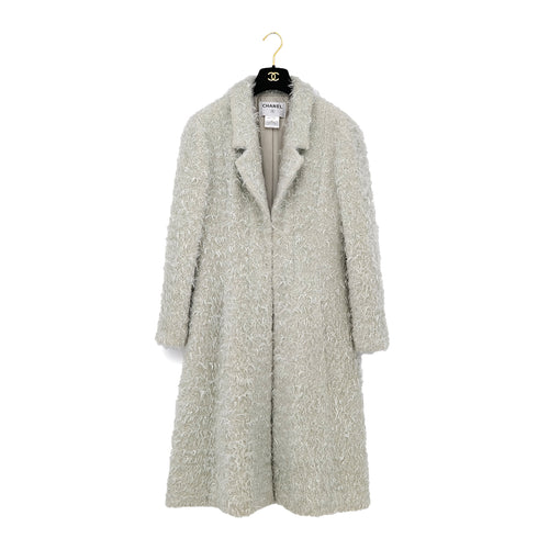 CHANEL COCO BUTTON DENIM TRENCH COAT BLUE GREEN TWEED 38 P72 RTW 90307386 - PURPOSE