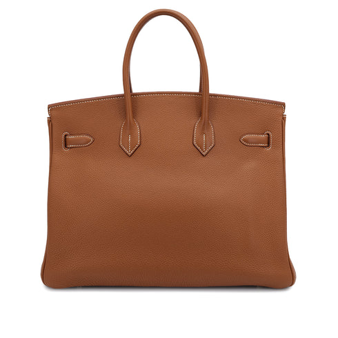 HERMES BIRKIN 35 GOLD TOGO HAND BAG □J GOLD HARDWARE 90307816 - PURPOSE